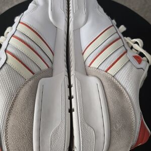 Adidas Men's White and Orange Sneakers